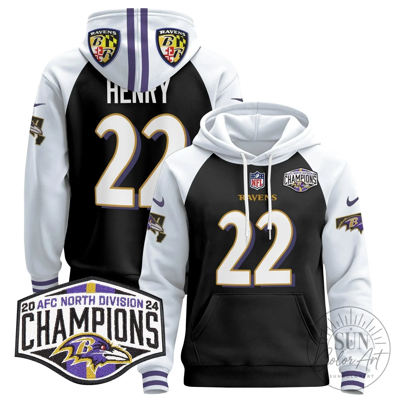 Baltimore Ravens 2024 AFC North Division Champions Derrick Henry Hoodie