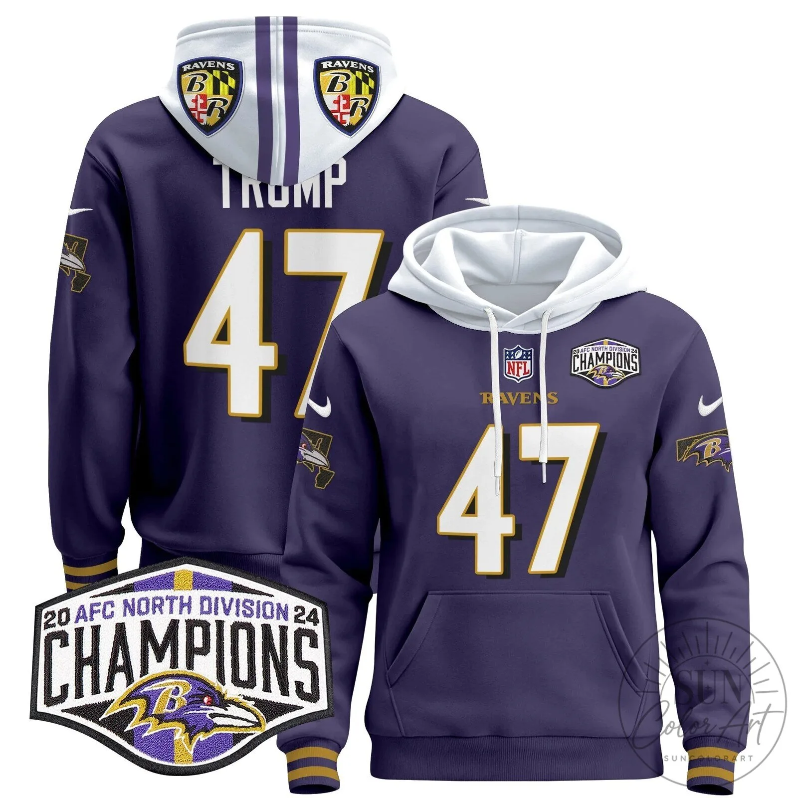Baltimore Ravens 2024 AFC North Division Champions Derrick Henry Hoodie 88 Baltimore Ravens 2024 AFC North Division Champions Derrick Henry Hoodie