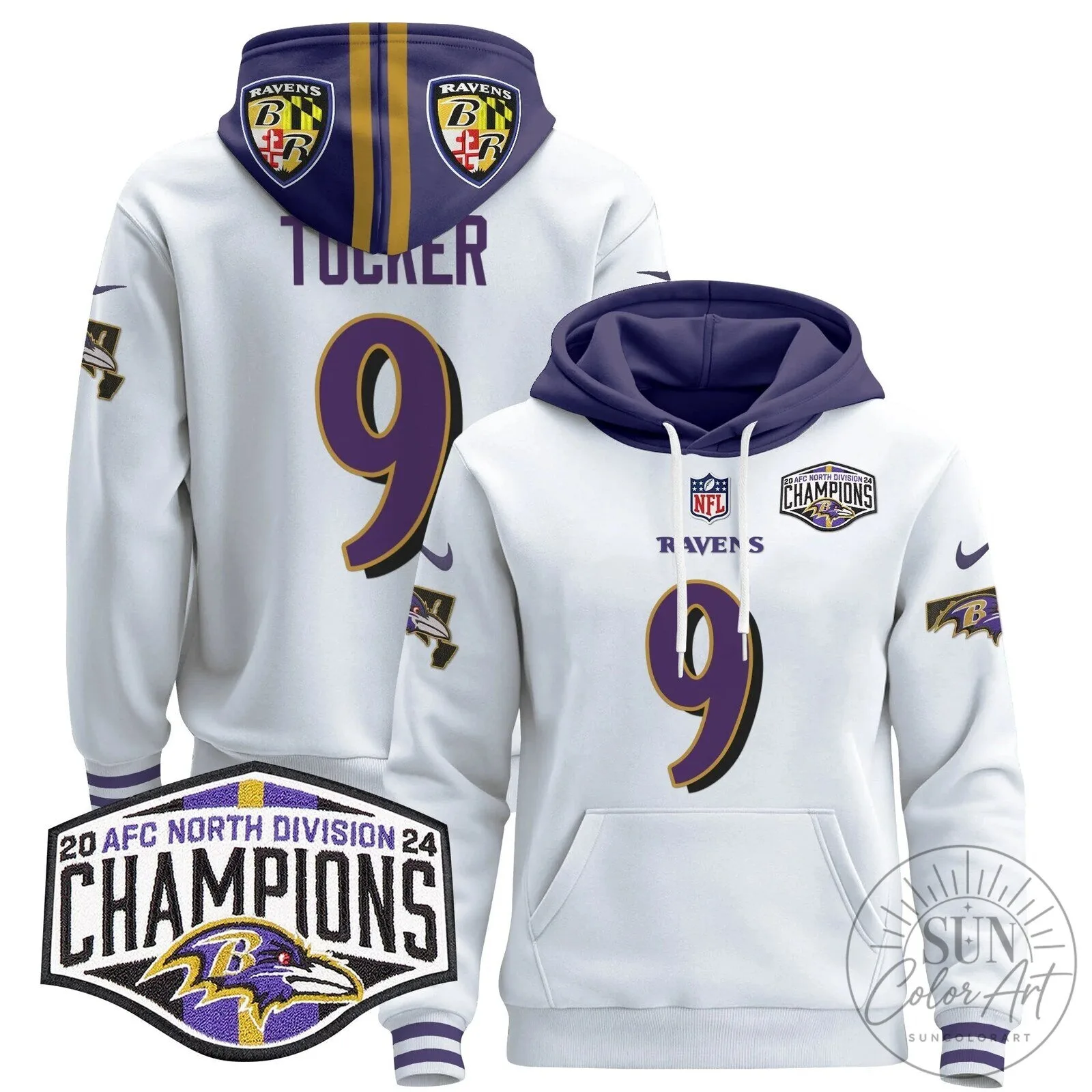 Baltimore Ravens 2024 AFC North Division Champions Derrick Henry Hoodie 91 Baltimore Ravens 2024 AFC North Division Champions Derrick Henry Hoodie