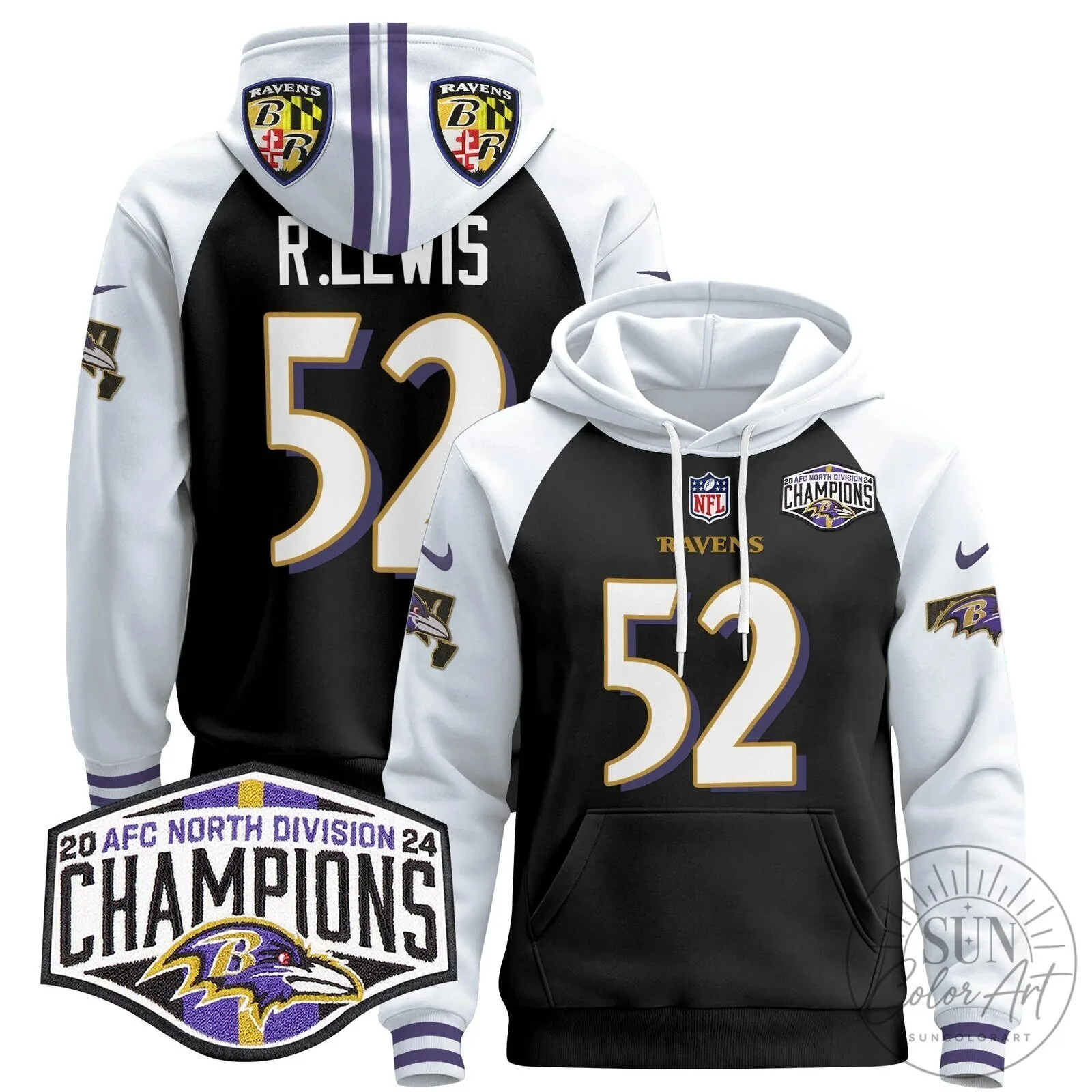 Baltimore Ravens 2024 AFC North Division Champions Derrick Henry Hoodie 100 Baltimore Ravens 2024 AFC North Division Champions Derrick Henry Hoodie