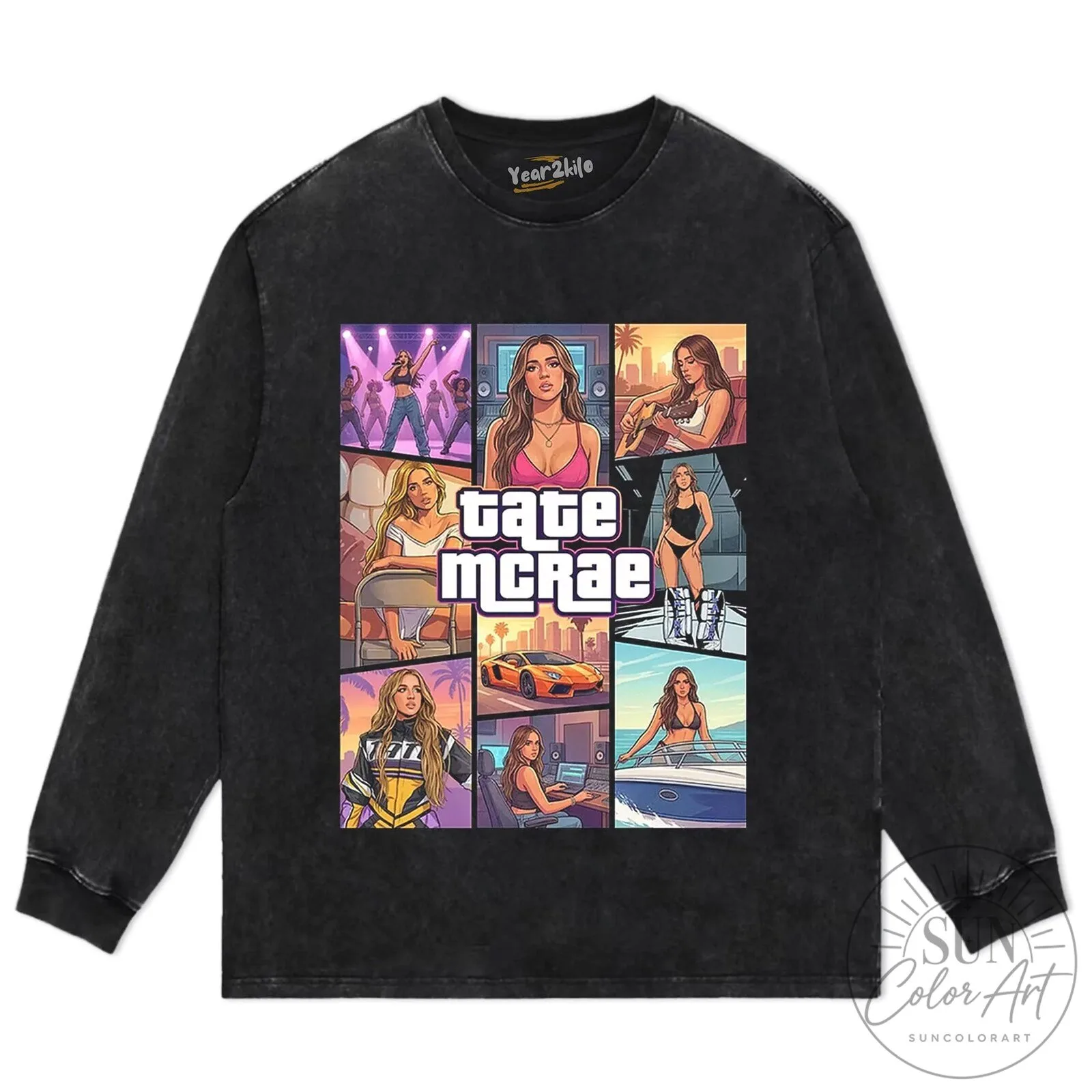 Tate McRae Grand Theft Auto Style Pop Art Music Tour Graphic T-Shirt 18 Tate McRae Grand Theft Auto Style Pop Art Music Tour Graphic T-Shirt
