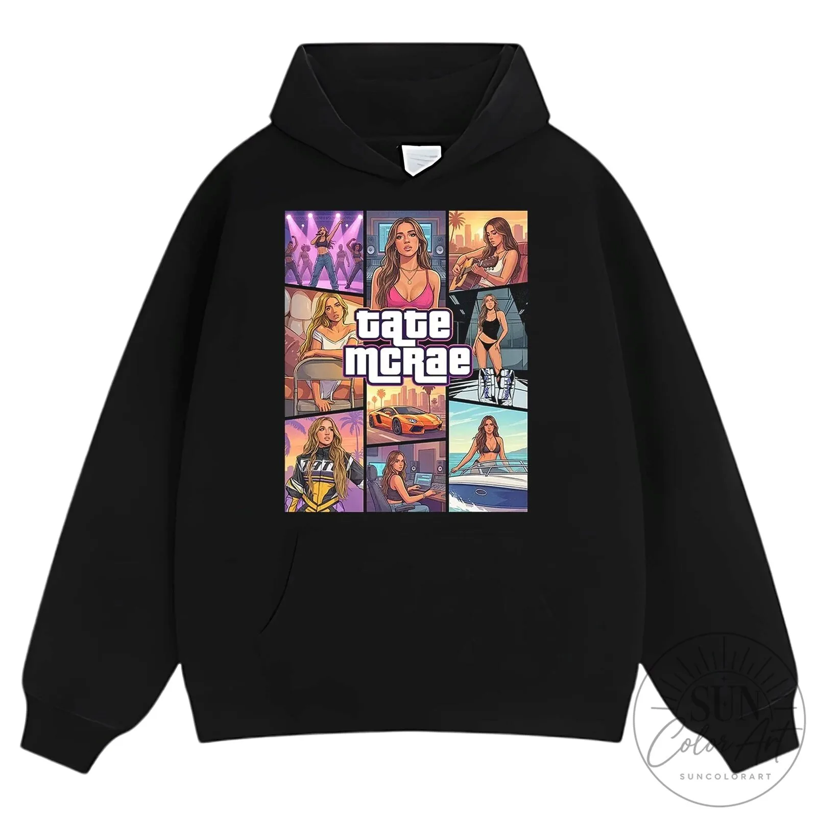 Tate McRae Grand Theft Auto Style Pop Art Music Tour Graphic T-Shirt 19 Tate McRae Grand Theft Auto Style Pop Art Music Tour Graphic T-Shirt