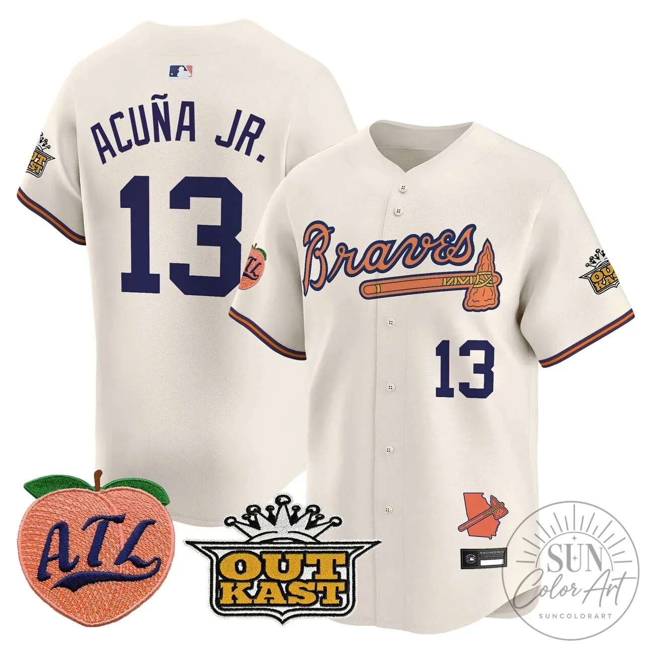 Atlanta Braves Jersey featuring Ronald Acuna Jr. 63 Atlanta Braves Jersey featuring Ronald Acuna Jr.