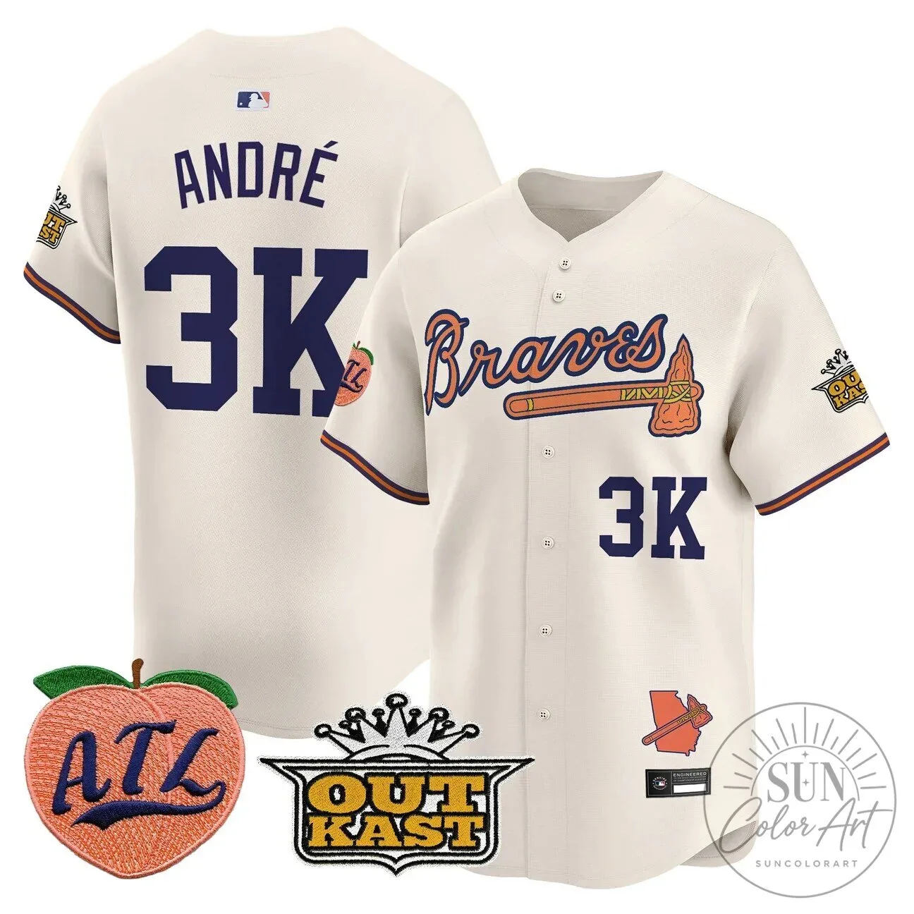 Atlanta Braves Jersey featuring Ronald Acuna Jr. 65 Atlanta Braves Jersey featuring Ronald Acuna Jr.
