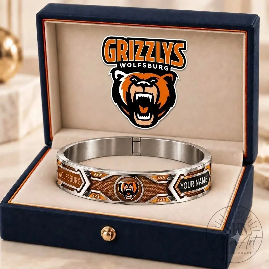 Grizzlys Wolfsburg Ice Hockey Team Logo Personalized Stainless Steel Bracelet 1 Grizzlys Wolfsburg Ice Hockey Team Logo Personalized Stainless Steel Bracelet