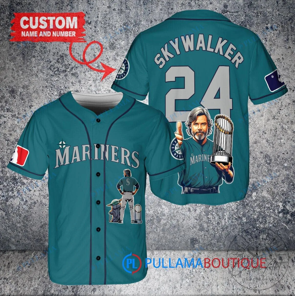 Seattle Mariners Baseball Luke Skywalker Star Wars World Series Baseball Jersey