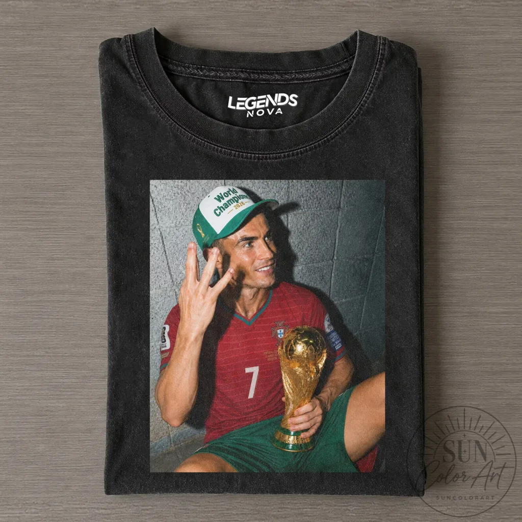 Cristiano Ronaldo World Champion 2026 Vintage Black T-Shirt Cristiano Ronaldo World Champion 2026 Vintage Black T-Shirt