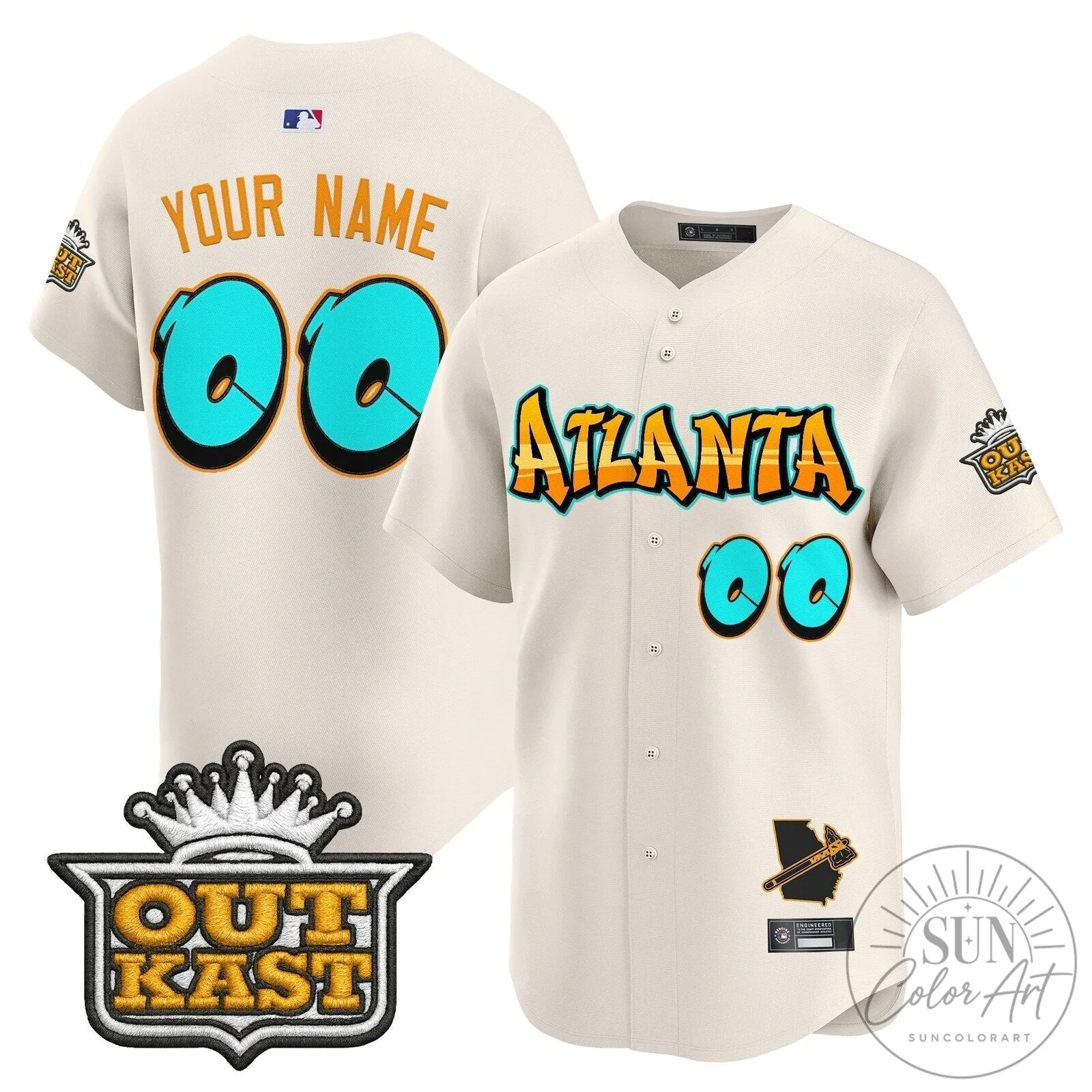 Atlanta Braves Outkast Graffiti Edition Baseball Jersey 7 Atlanta Braves Outkast Graffiti Edition Baseball Jersey
