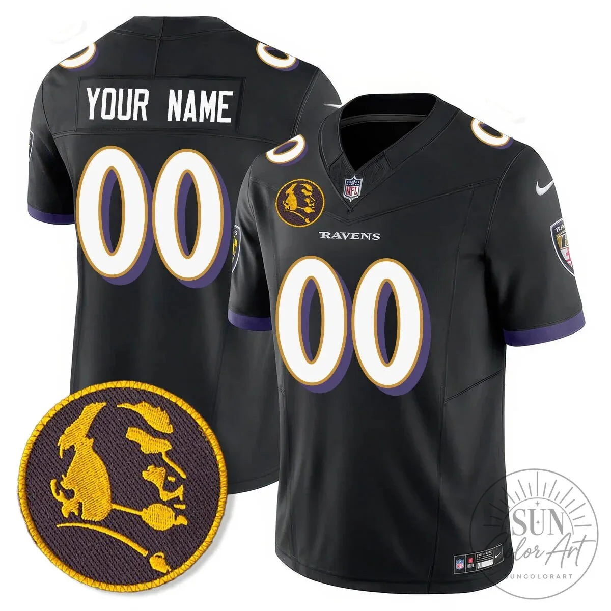 John Madden Baltimore Ravens Black Football Jersey