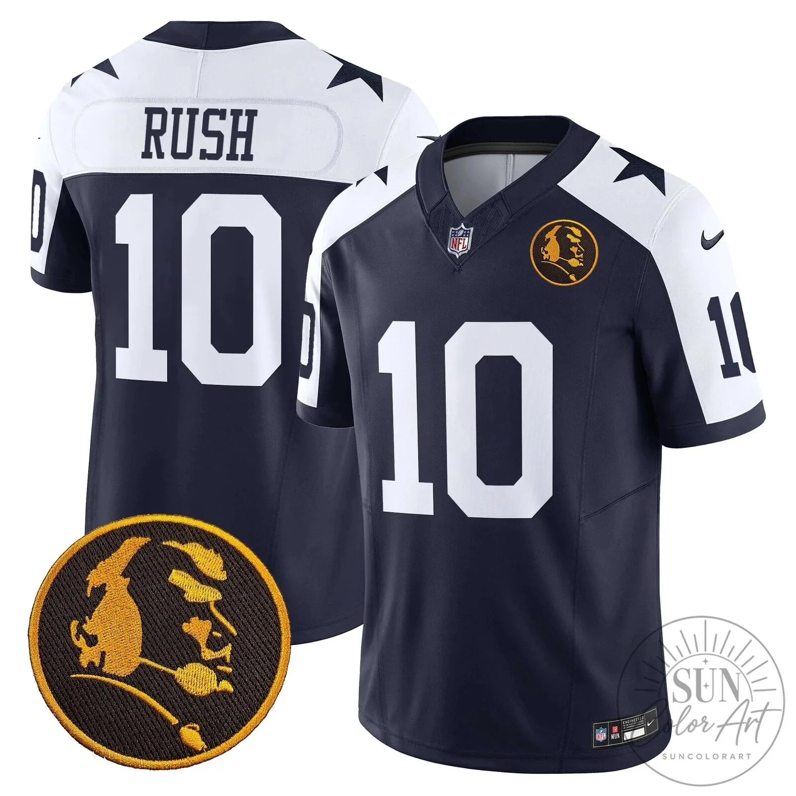 John Madden Dallas Cowboys Rush Number 10 Football Jersey