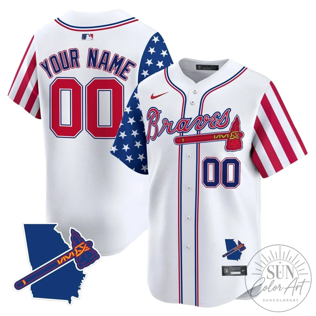 Atlanta Braves Memorial Day Baseball Jersey with Custom Name and Number Atlanta Braves Memorial Day Baseball Jersey with Custom Name and Number