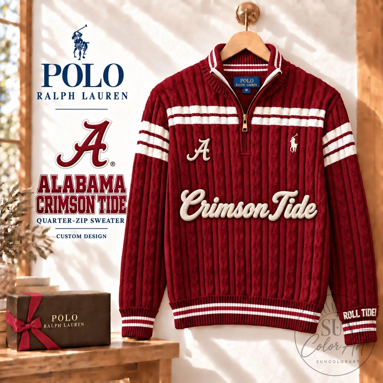 Alabama Crimson Tide Polo Ralph Lauren Quarter-Zip Sweater