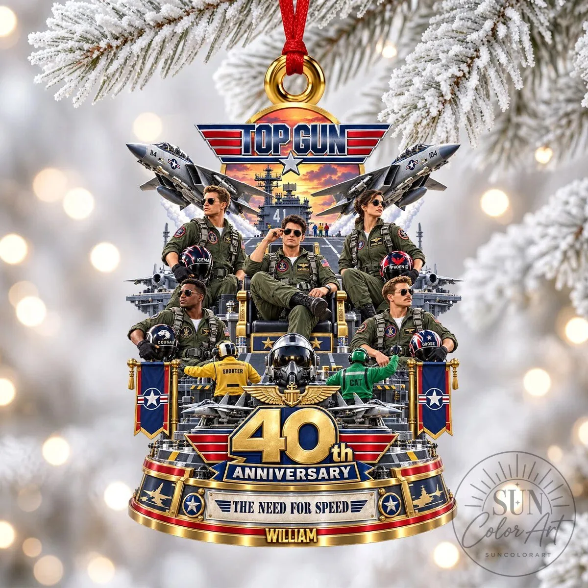 Top Gun Maverick 40th Anniversary The Need For Speed Christmas Tree Ornament