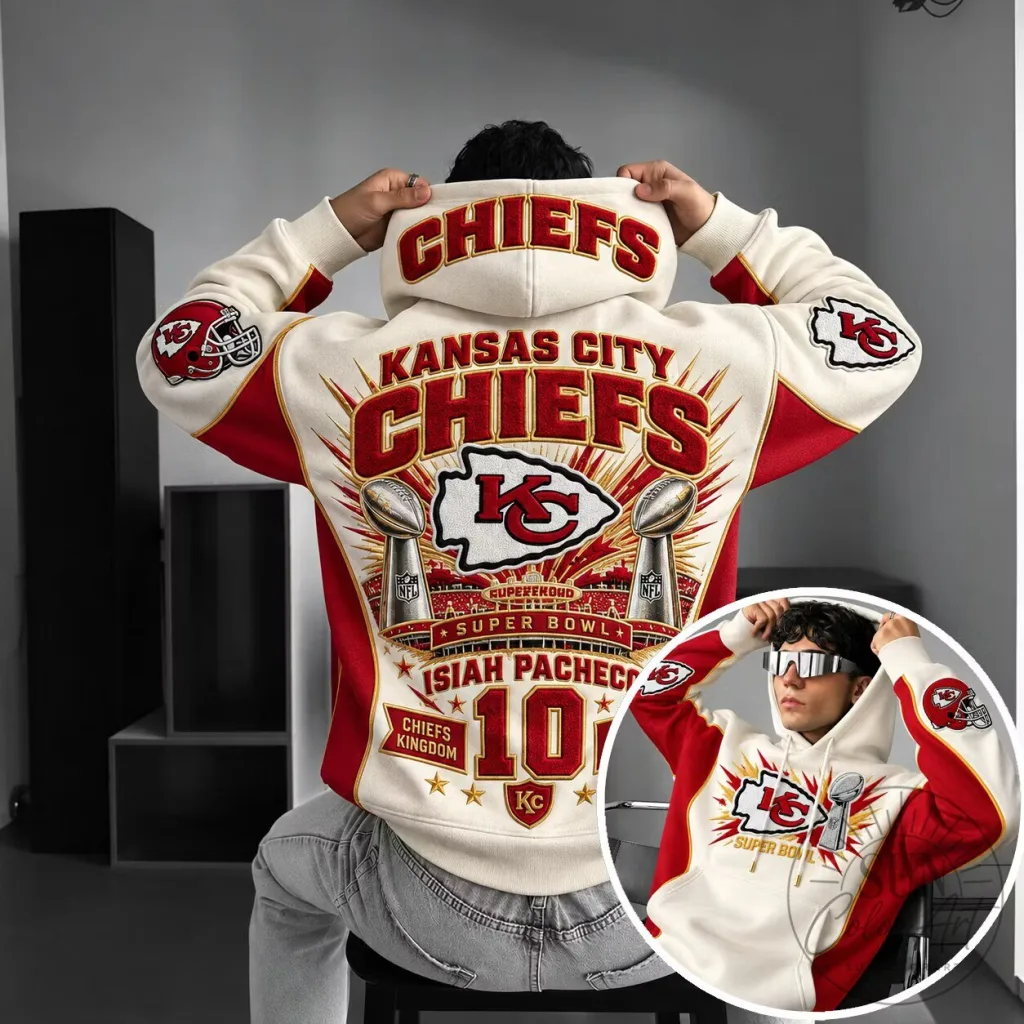 Kansas City Chiefs Super Bowl Isiah Pacheco 10 Football Hoodie Kansas City Chiefs Super Bowl Isiah Pacheco 10 Football Hoodie