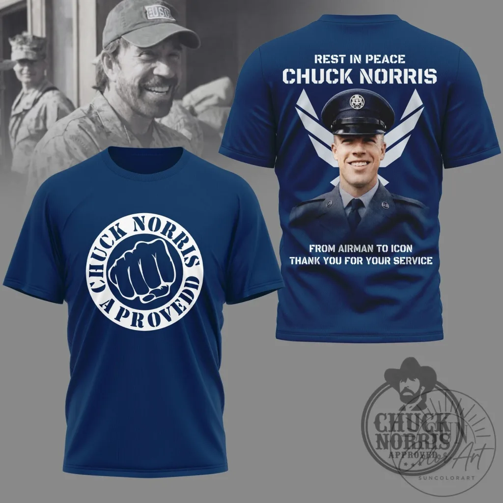 Chuck Norris Approved Fist Logo Military Tribute T-Shirt Chuck Norris Approved Fist Logo Military Tribute T-Shirt