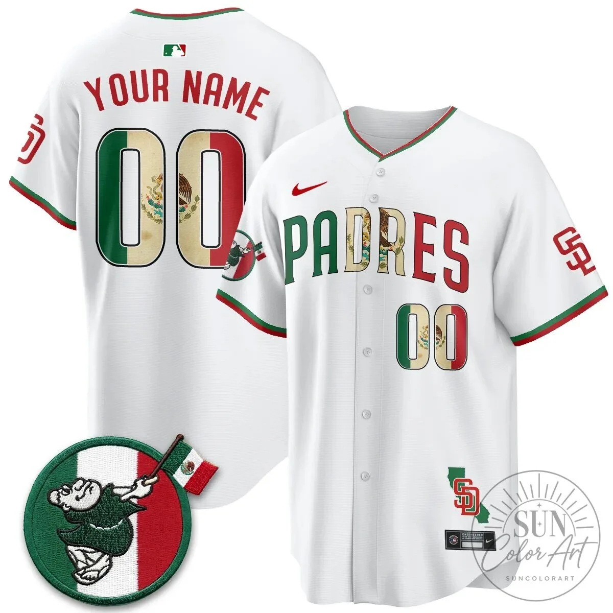 San Diego Padres Mexico Flag Heritage Black Custom Baseball Jersey 10 San Diego Padres Mexico Flag Heritage Black Custom Baseball Jersey
