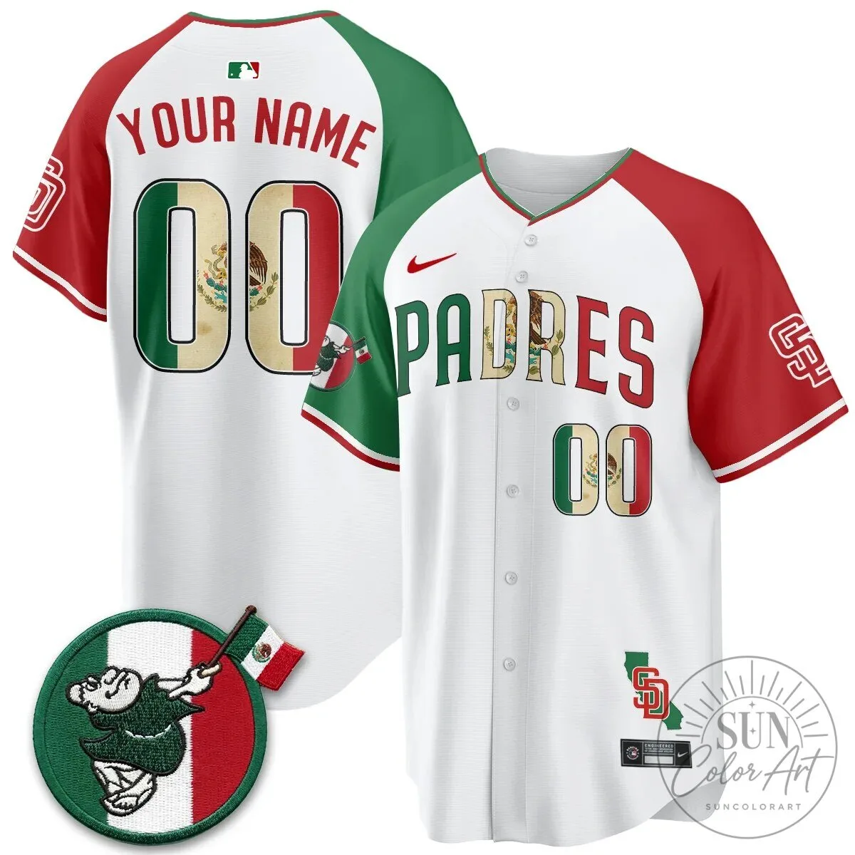 San Diego Padres Mexico Flag Heritage Black Custom Baseball Jersey 13 San Diego Padres Mexico Flag Heritage Black Custom Baseball Jersey