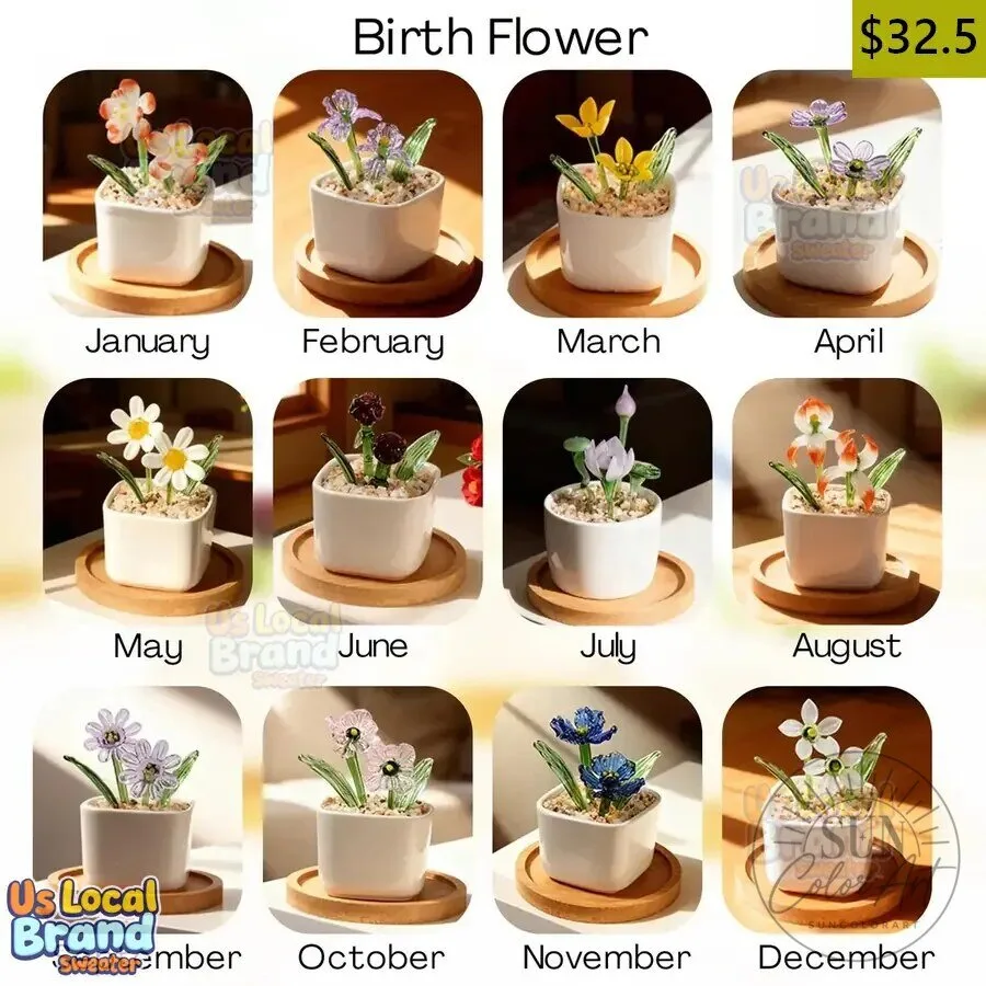 Kansas City Chiefs Birth Flower Glass Pot for Mother's Day Gift 10 Kansas City Chiefs Birth Flower Glass Pot for Mother