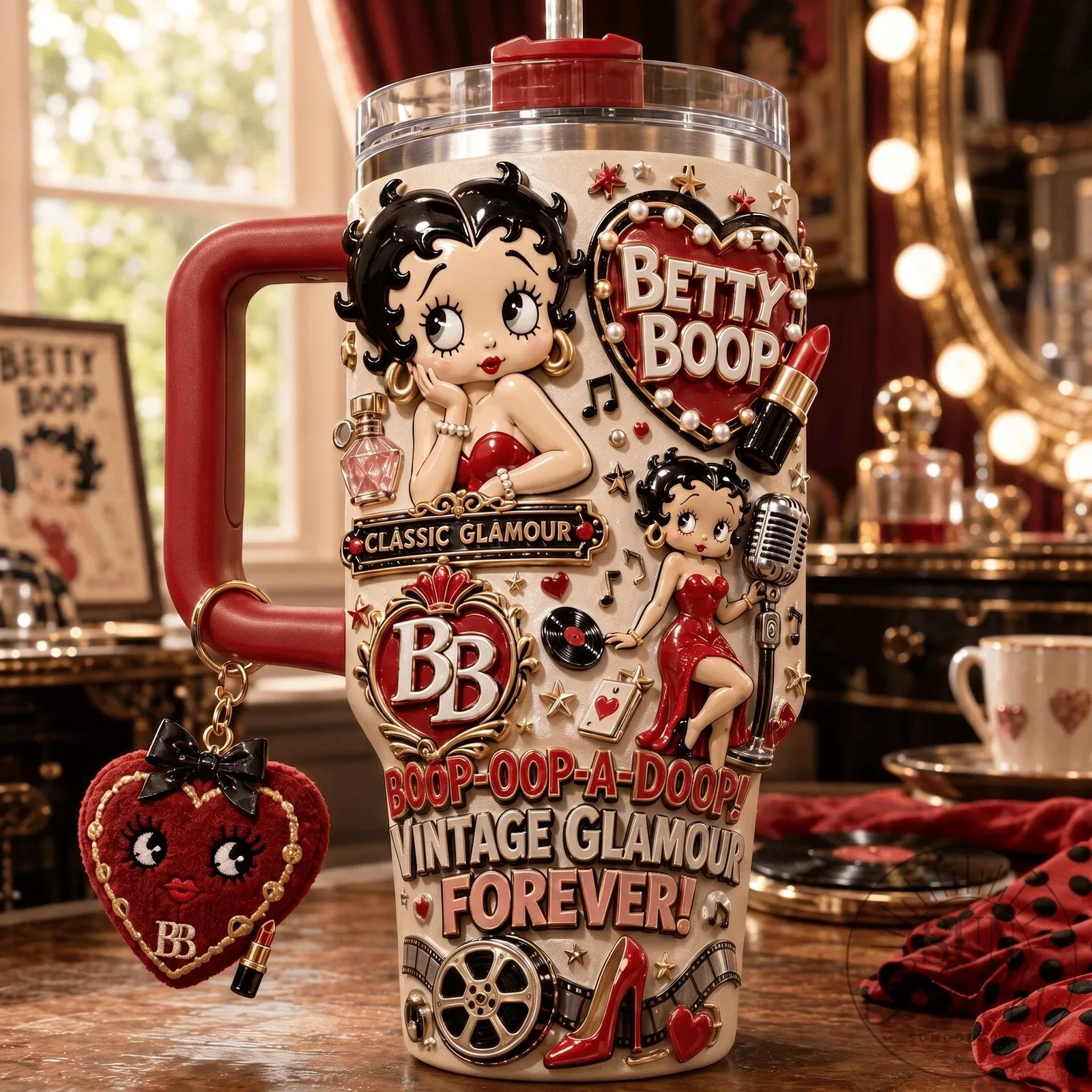 Betty Boop Vintage Glamour Forever 40oz Stainless Steel Tumbler with Handle