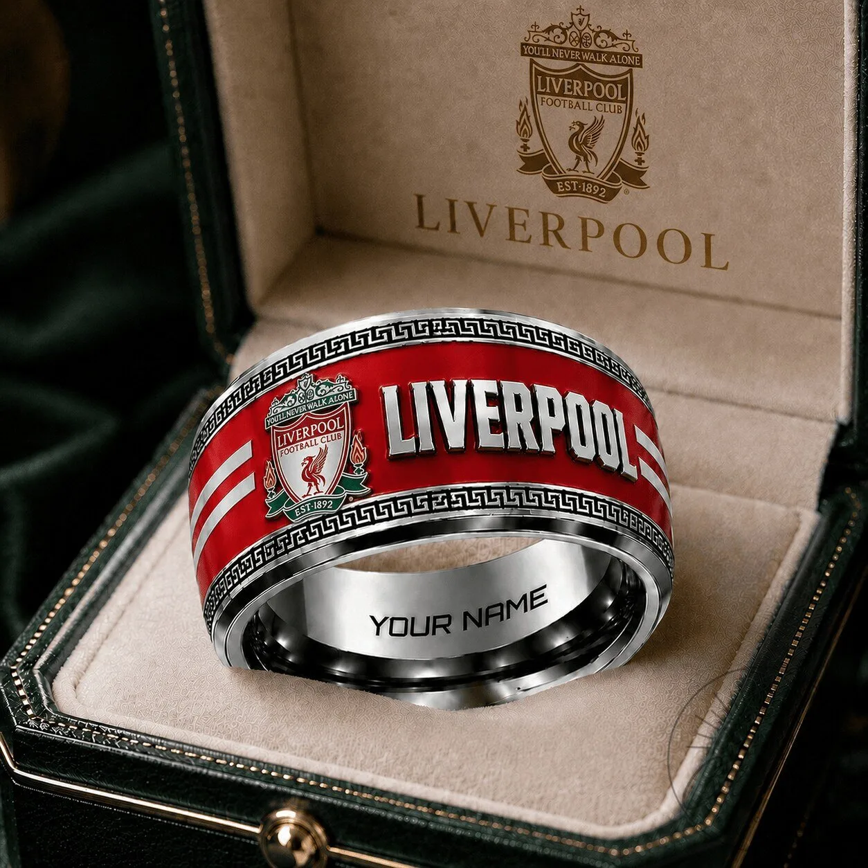 Liverpool Football Club Personalized Engraved Stainless Steel Ring