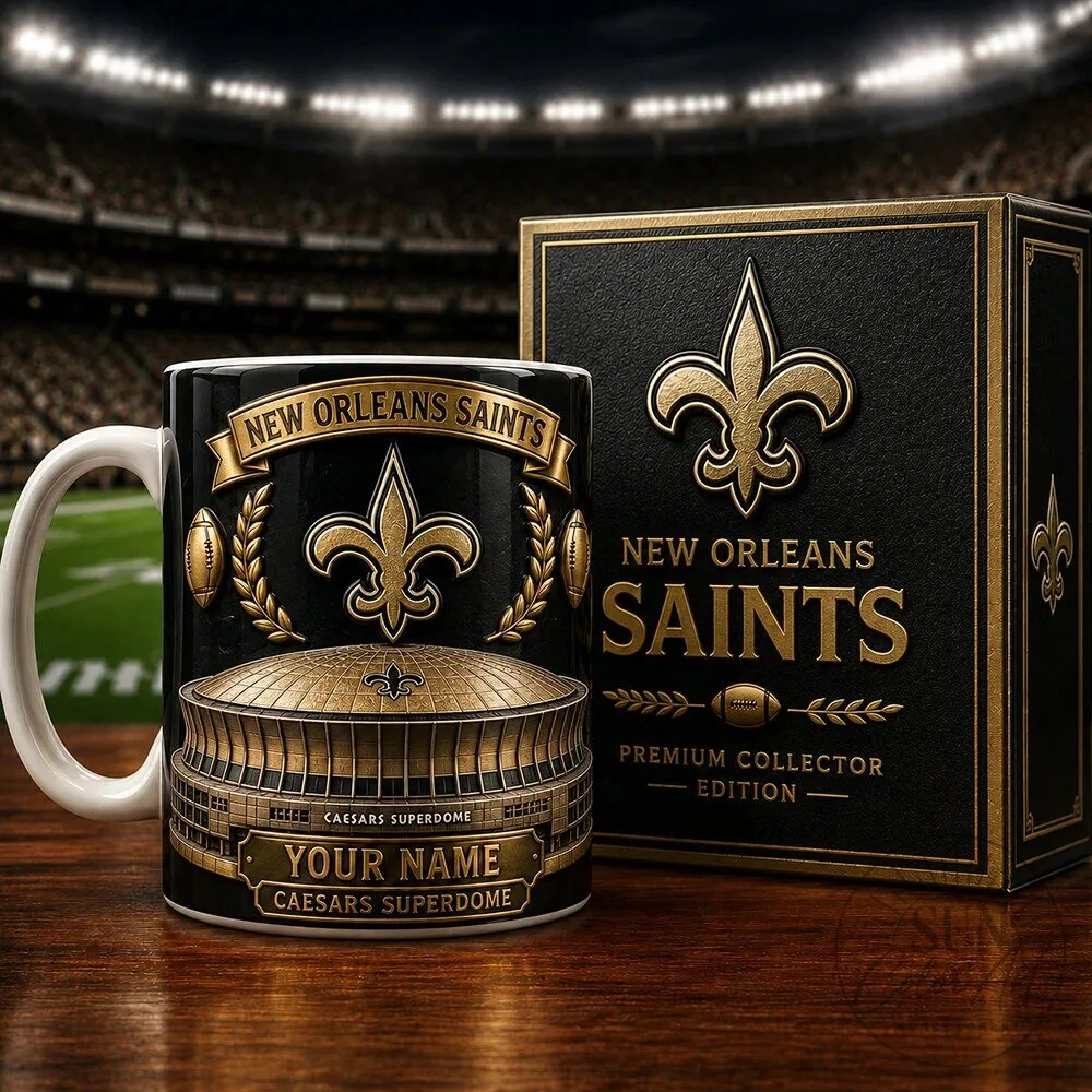 New Orleans Saints Football Team Caesars Superdome Stadium Ceramic Coffee Mug