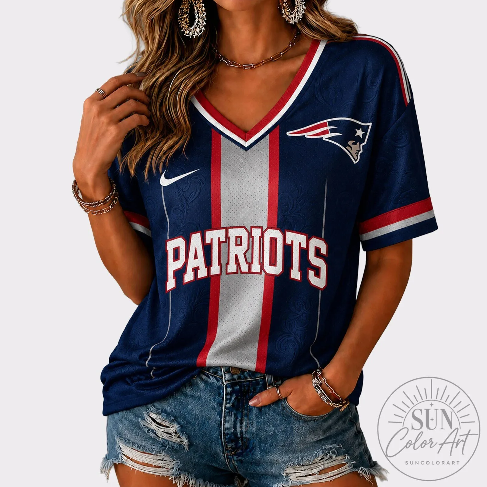 New England Patriots NFL Football Team Game Day V-Neck Shirt