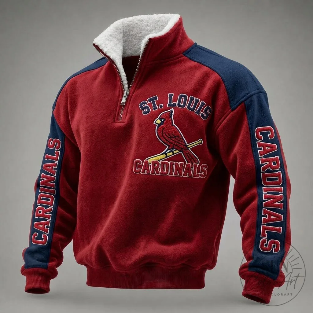 St. Louis Cardinals Men's Quarter-Zip Fleece Pullover Sweatshirt