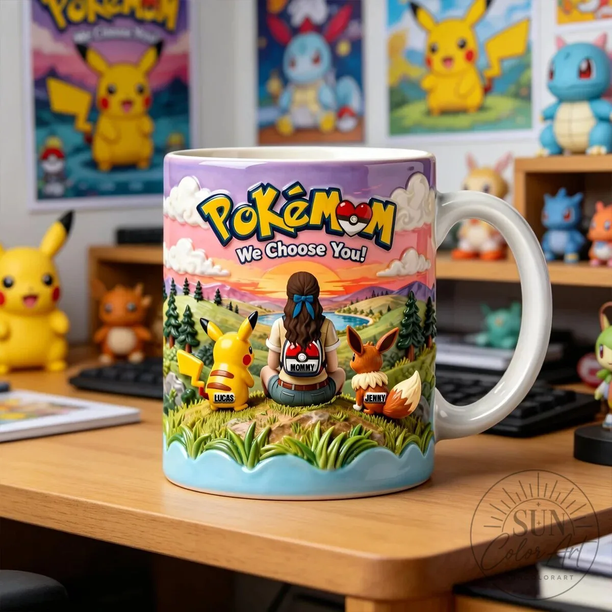 Personalized Pokemon We Choose You! Mommy and Kids Coffee Mug