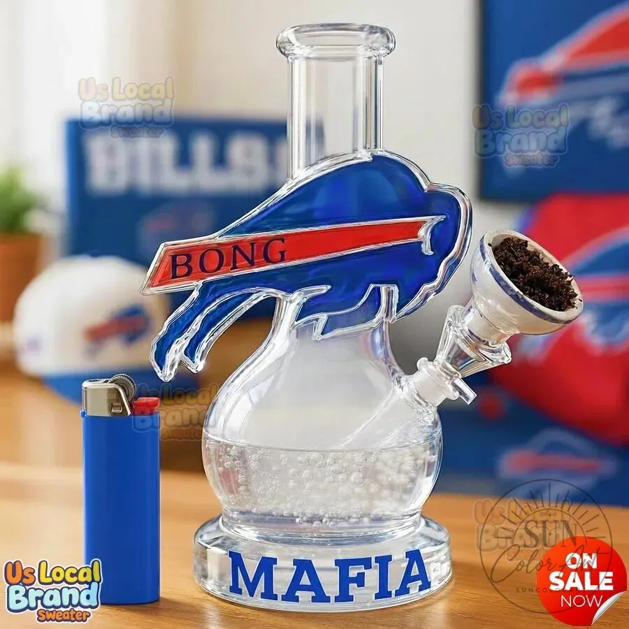 Buffalo Bills Mafia Football Team Glass Water Pipe 8 Buffalo Bills Mafia Football Team Glass Water Pipe