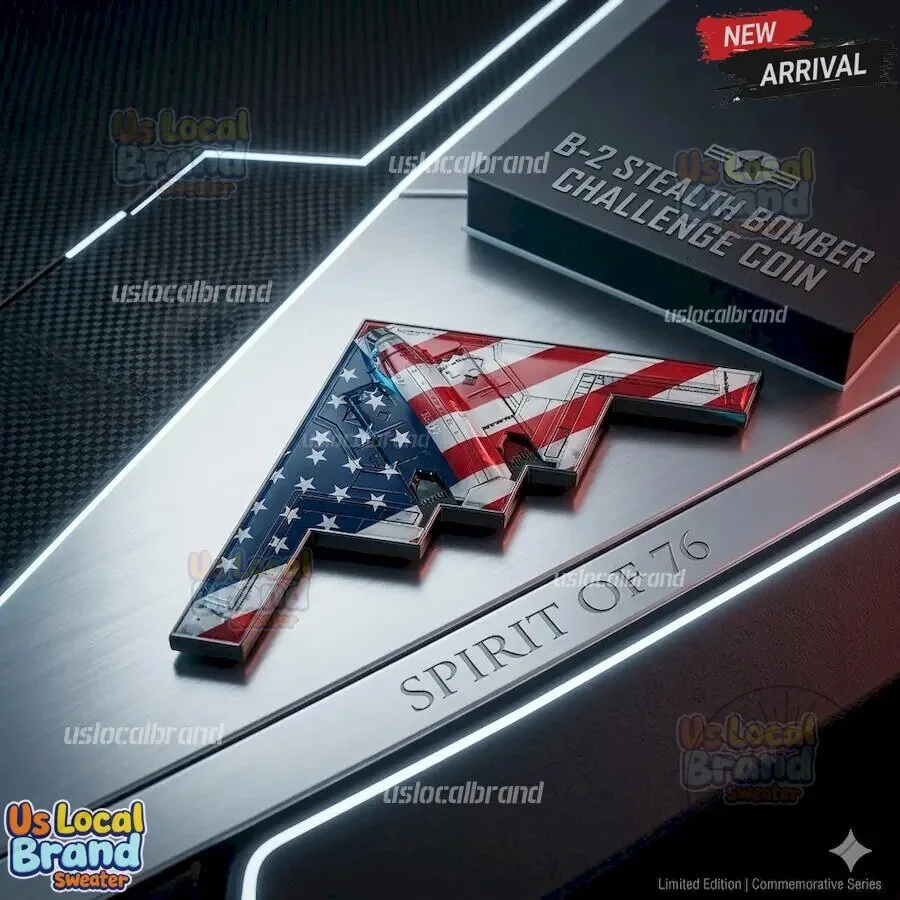 Spirit of 76 B-2 Stealth Bomber American Flag Challenge Coin 11 Spirit of 76 B-2 Stealth Bomber American Flag Challenge Coin