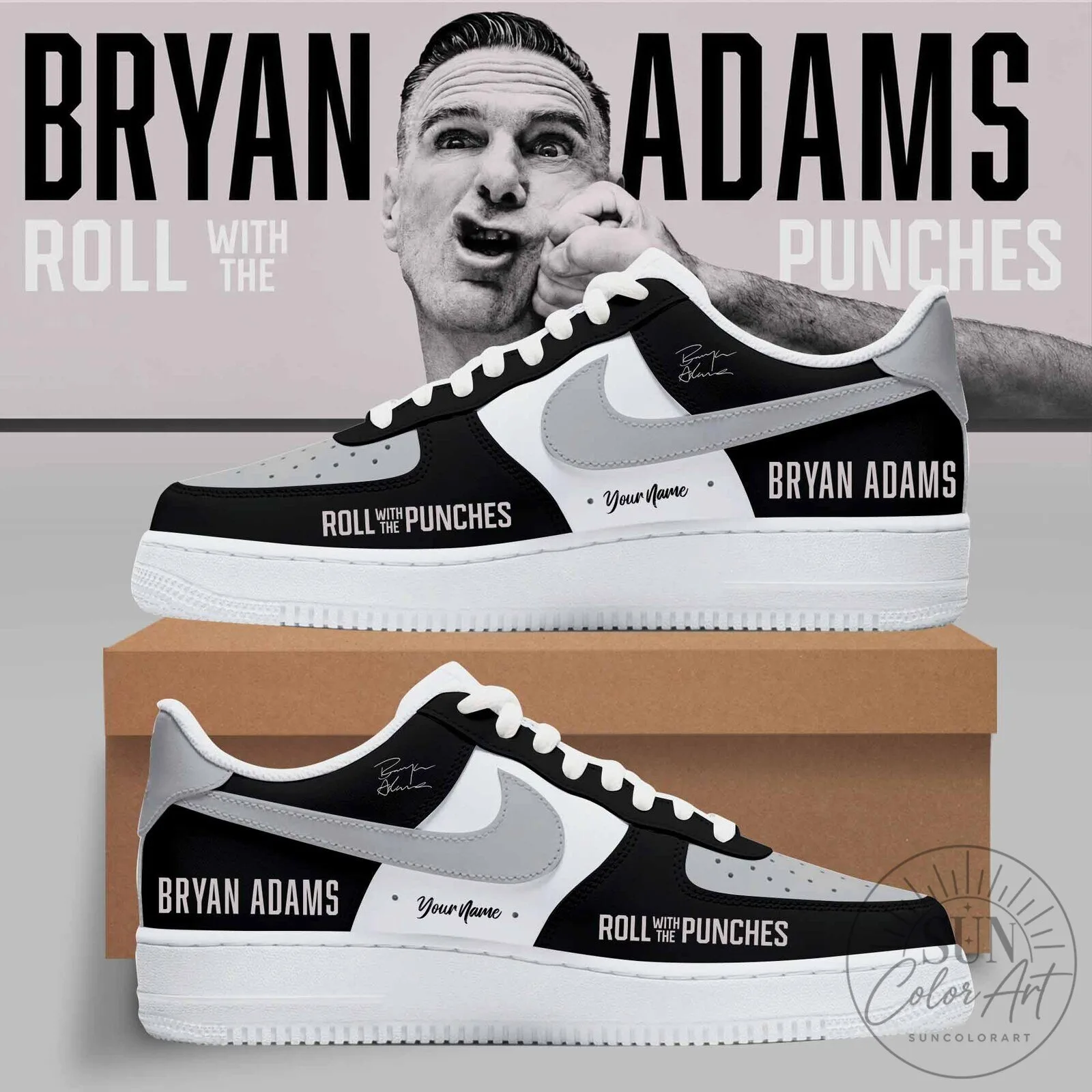 Bryan Adams Roll With The Punches Tour Custom Name Fan Shoes
