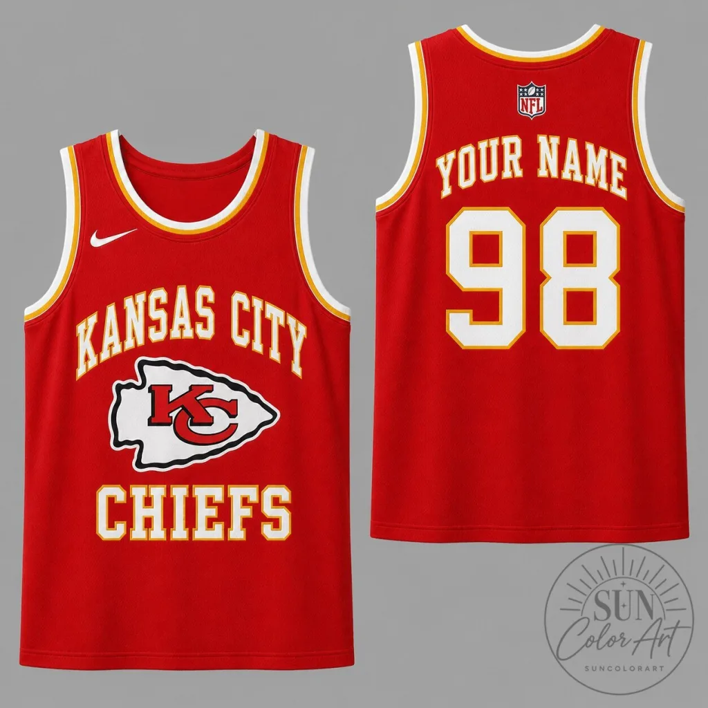 Kansas City Chiefs Personalized Red Team Name and Number Tank Top Kansas City Chiefs Personalized Red Team Name and Number Tank Top