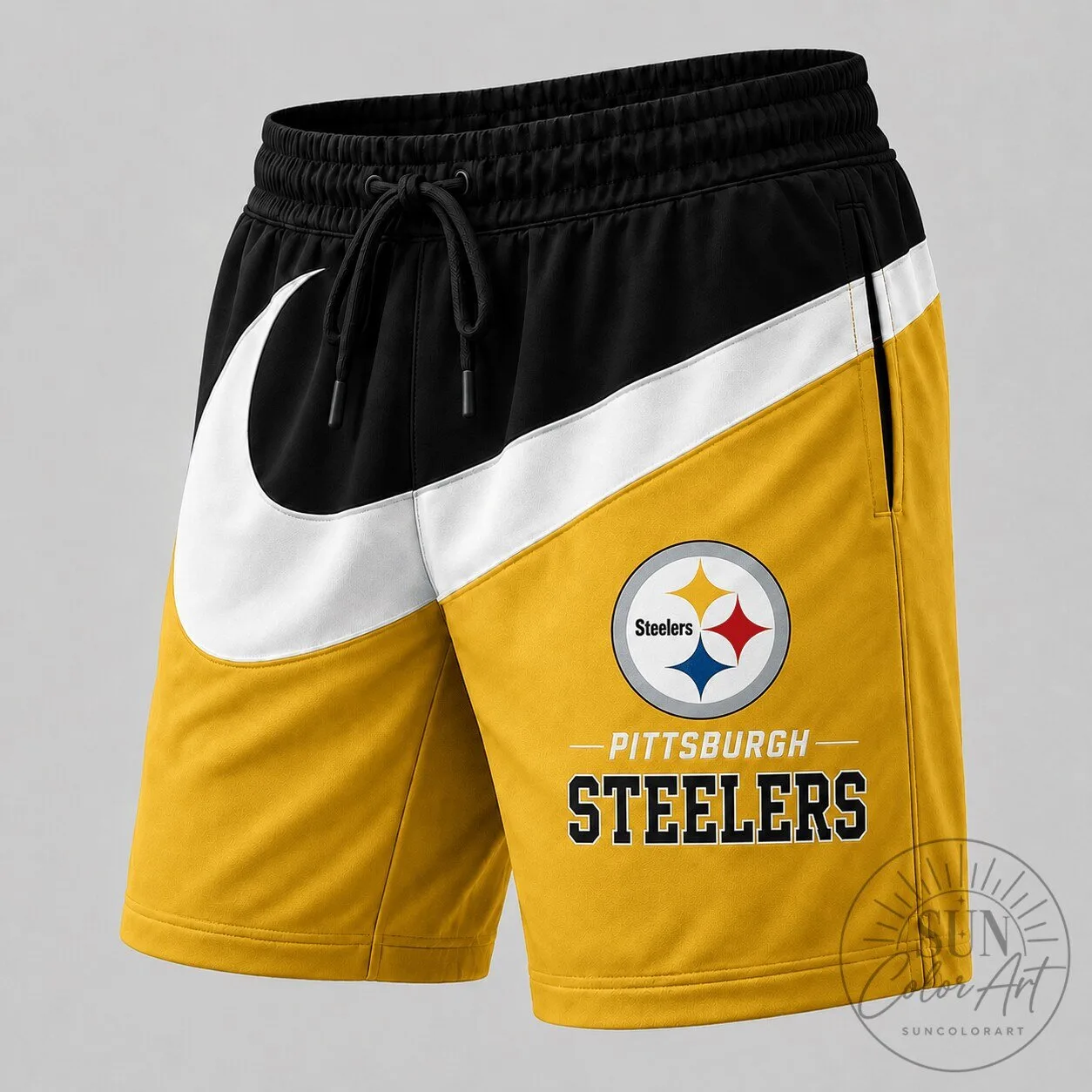 Pittsburgh Steelers National Football League Black and Gold Athletic Shorts