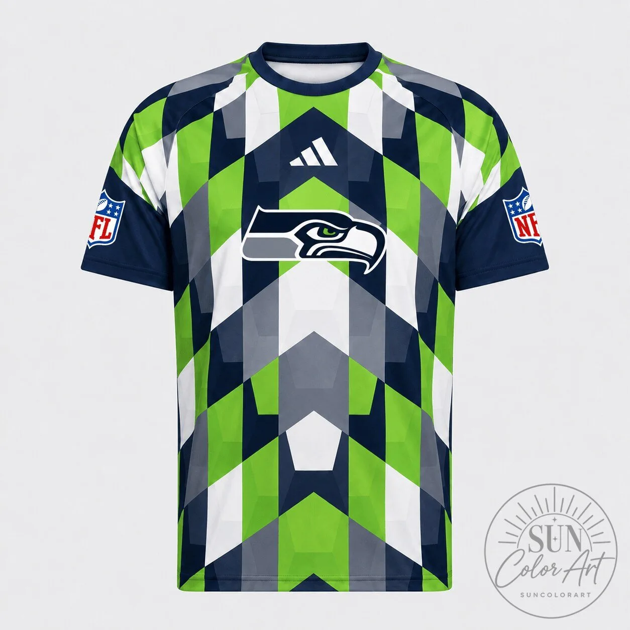 Seattle Seahawks NFL Fan Shirt Geometric Performance T-Shirt