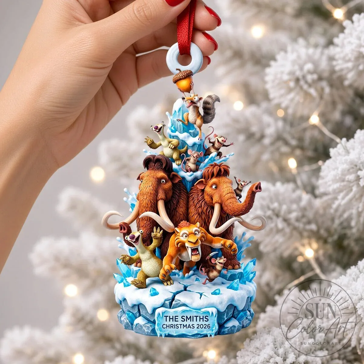 Ice Age Christmas Tree Shaped Custom Name Holiday Ornament 8 Ice Age Christmas Tree Shaped Custom Name Holiday Ornament
