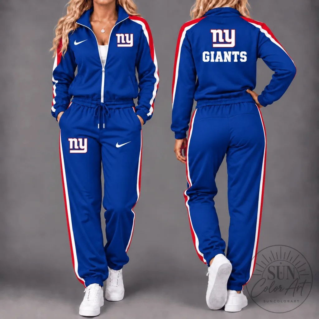 New York Giants NFL Game Day Blue Tracksuit Set for Women New York Giants NFL Game Day Blue Tracksuit Set for Women