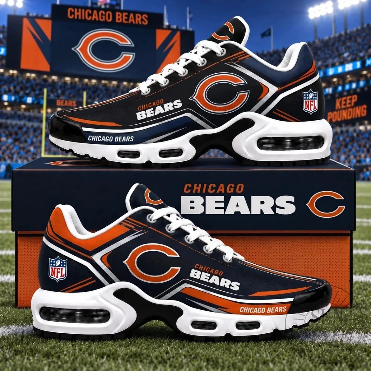 Chicago Bears NFL Fan Gear Air Max Style Running Shoes