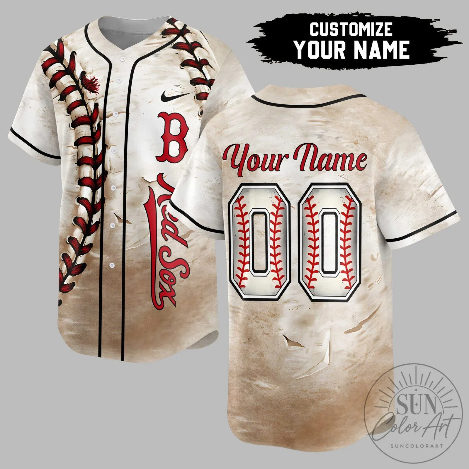 Boston Red Sox Baseball Custom Name Number Personalized Jersey