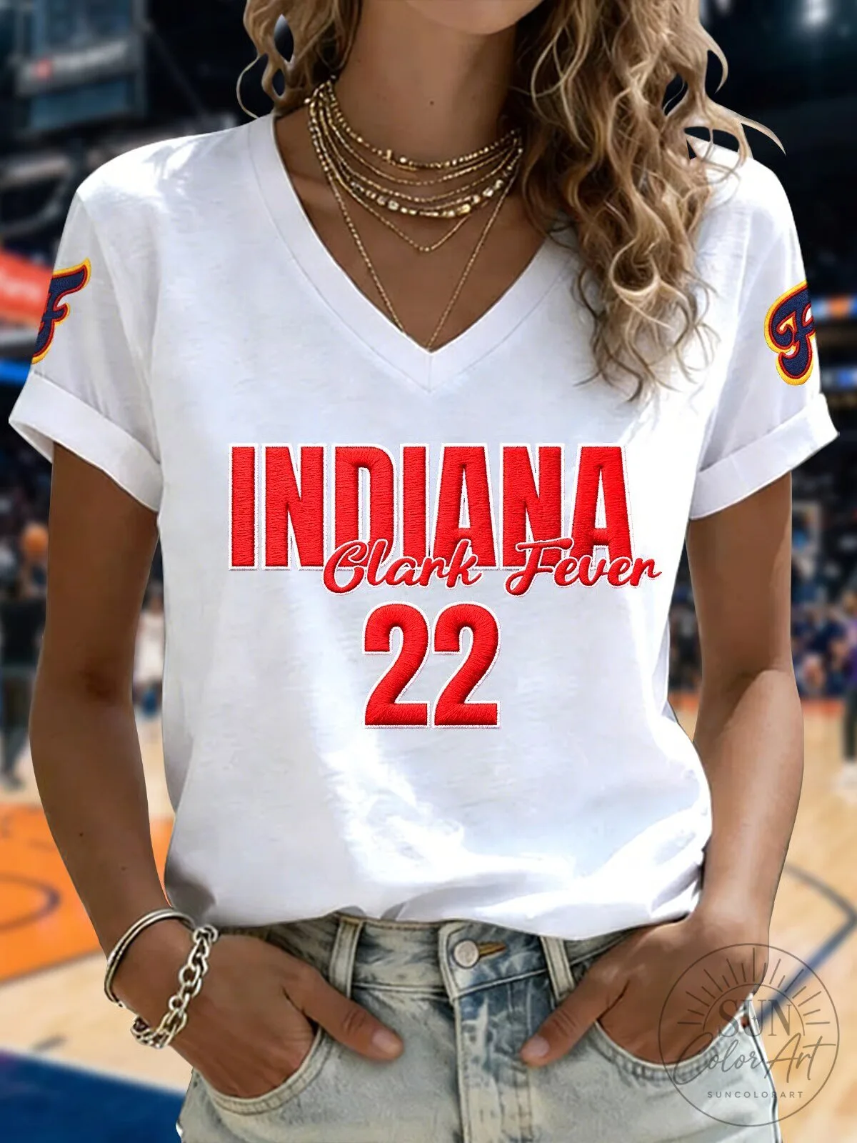 Indiana Clark Fever 22 Basketball Fan T-Shirt for Women
