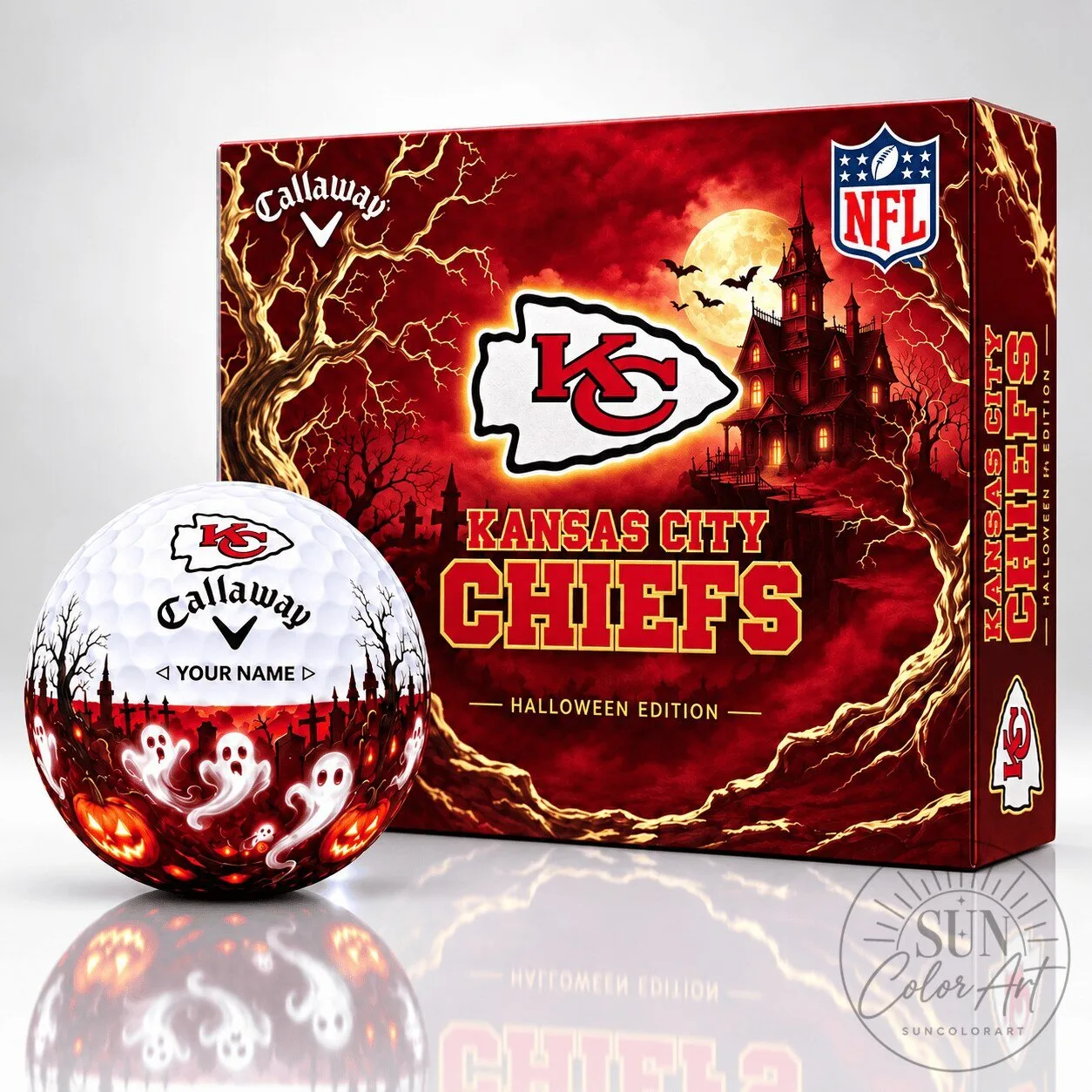 Kansas City Chiefs Halloween Edition Golf Ball Set with Custom Name