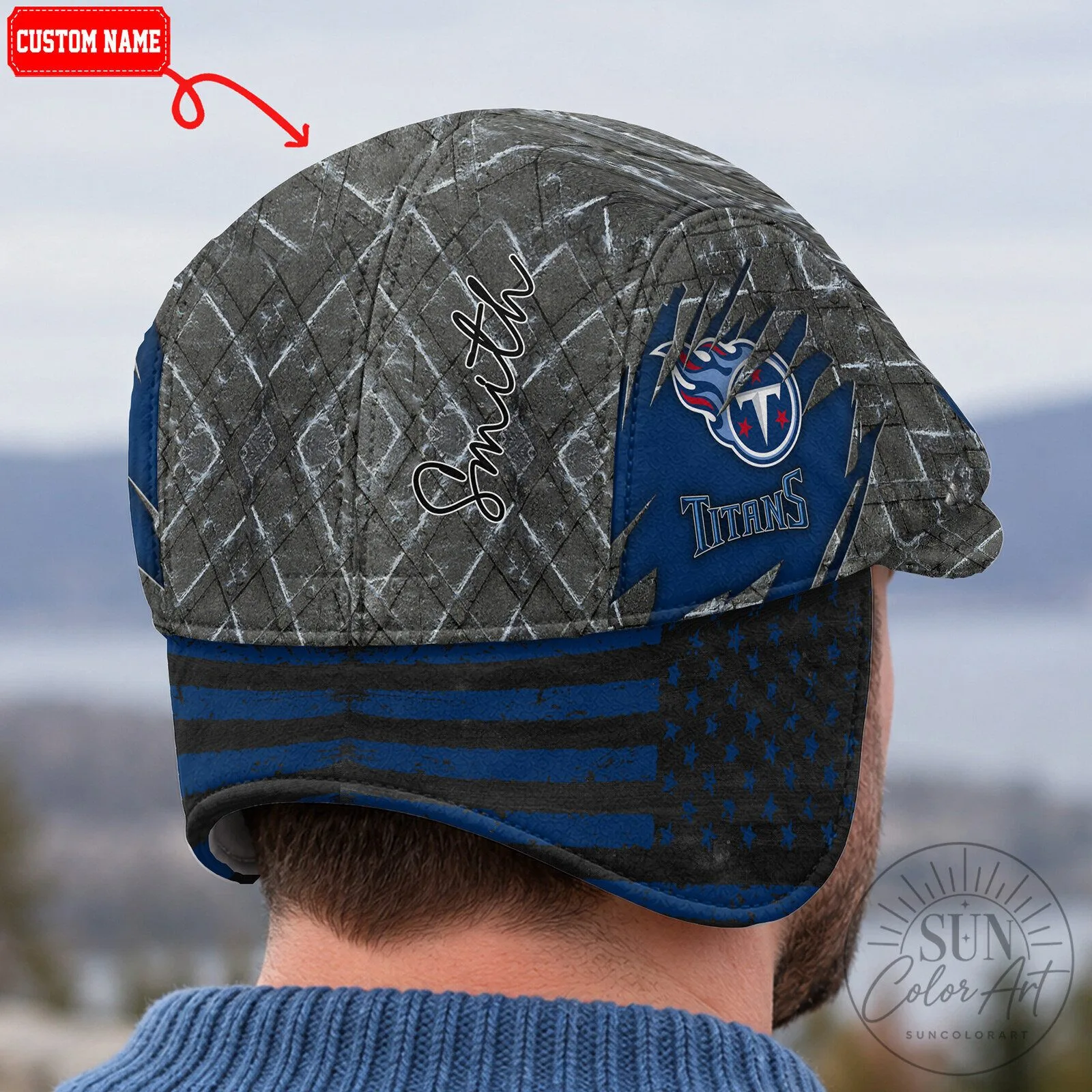 NFL Flat Cap with Foldable Ear Flaps for Tennessee Titans Fans 12 NFL Flat Cap with Foldable Ear Flaps for Tennessee Titans Fans