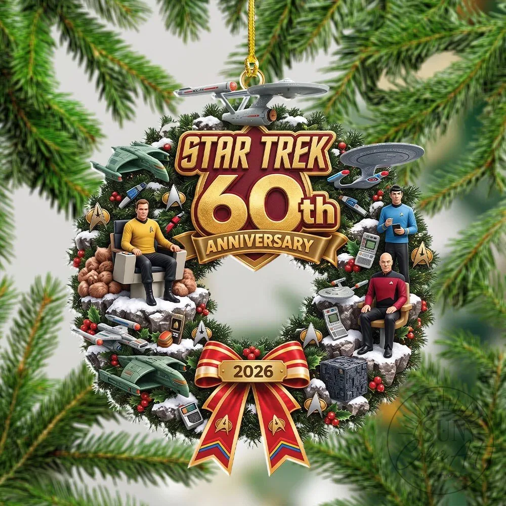 Star Trek 60th Anniversary Christmas Holiday Wreath Ornament