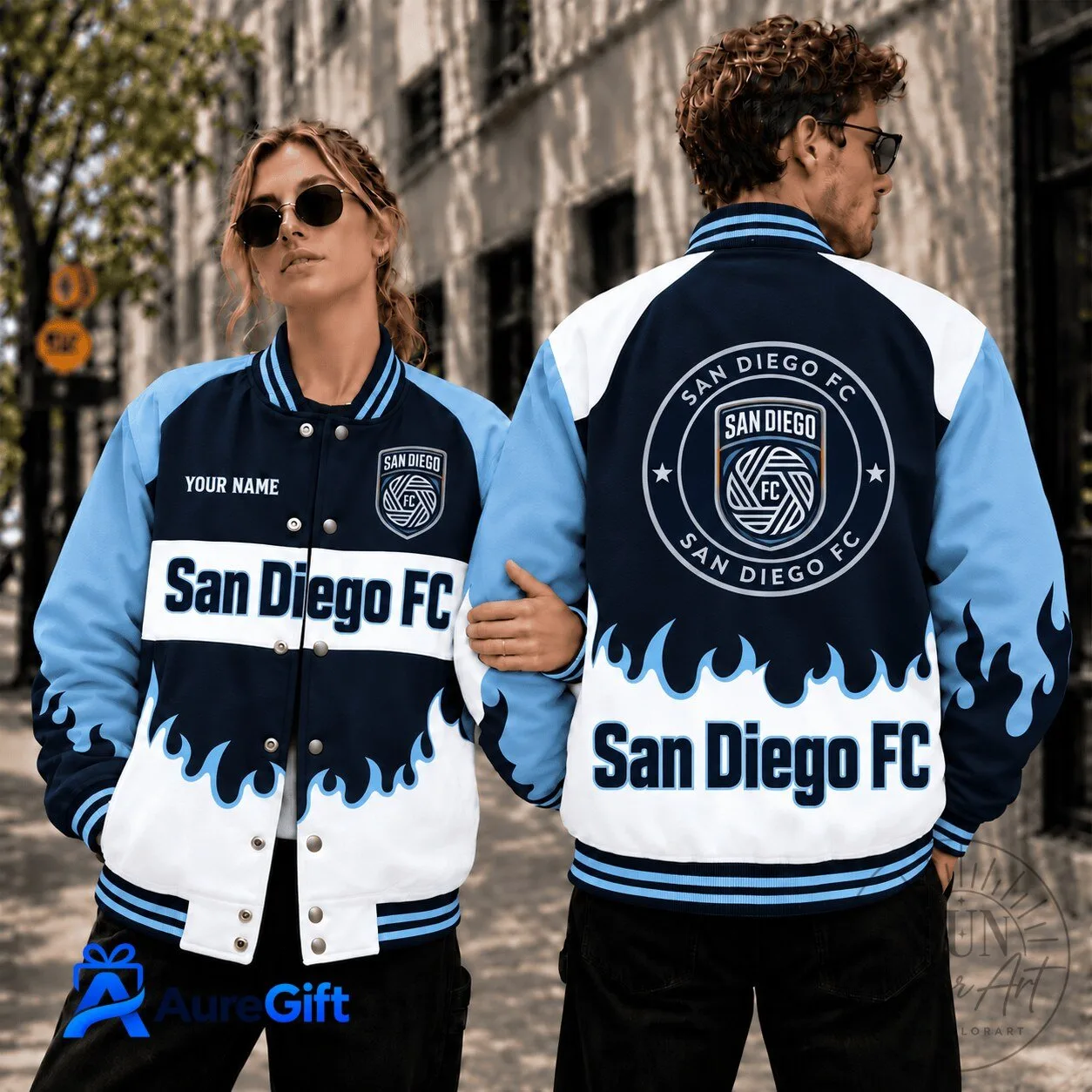 San Diego FC Major League Soccer Personalized Baseball Jacket