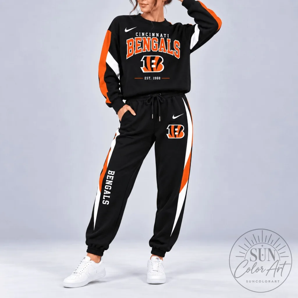 cincinnati-bengals-national-football-league-team-spirit-black-sweatshirt-and-jogger-pants-set-featured Cincinnati Bengals National Football League Team Spirit Black Sweatshirt and Jogger Pants Set