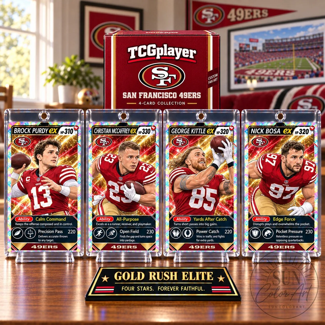 San Francisco 49ers Brock Purdy Christian McCaffrey George Kittle Nick Bosa Trading Card Set