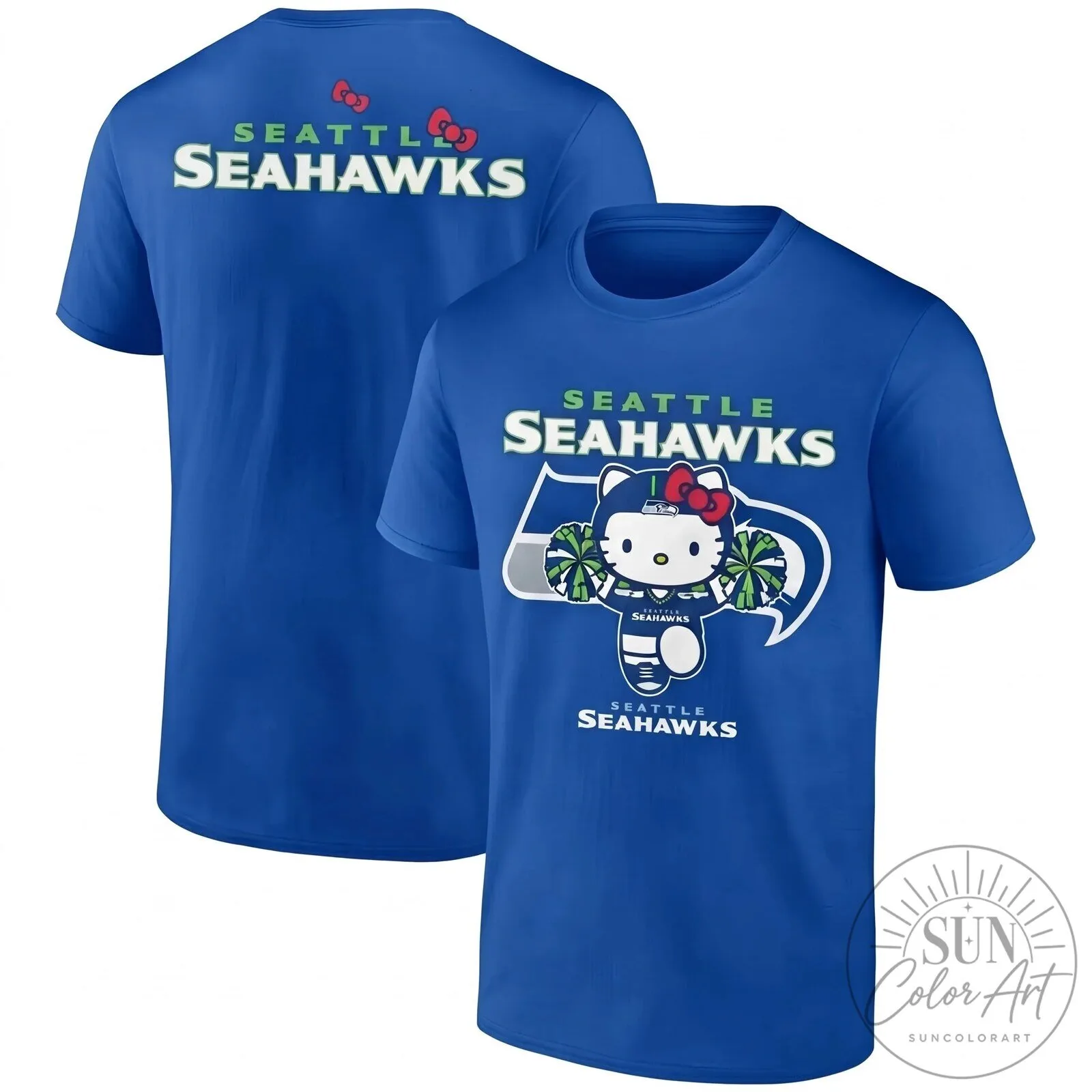Seattle Seahawks Hello Kitty NFL Football Team Fan T-Shirt