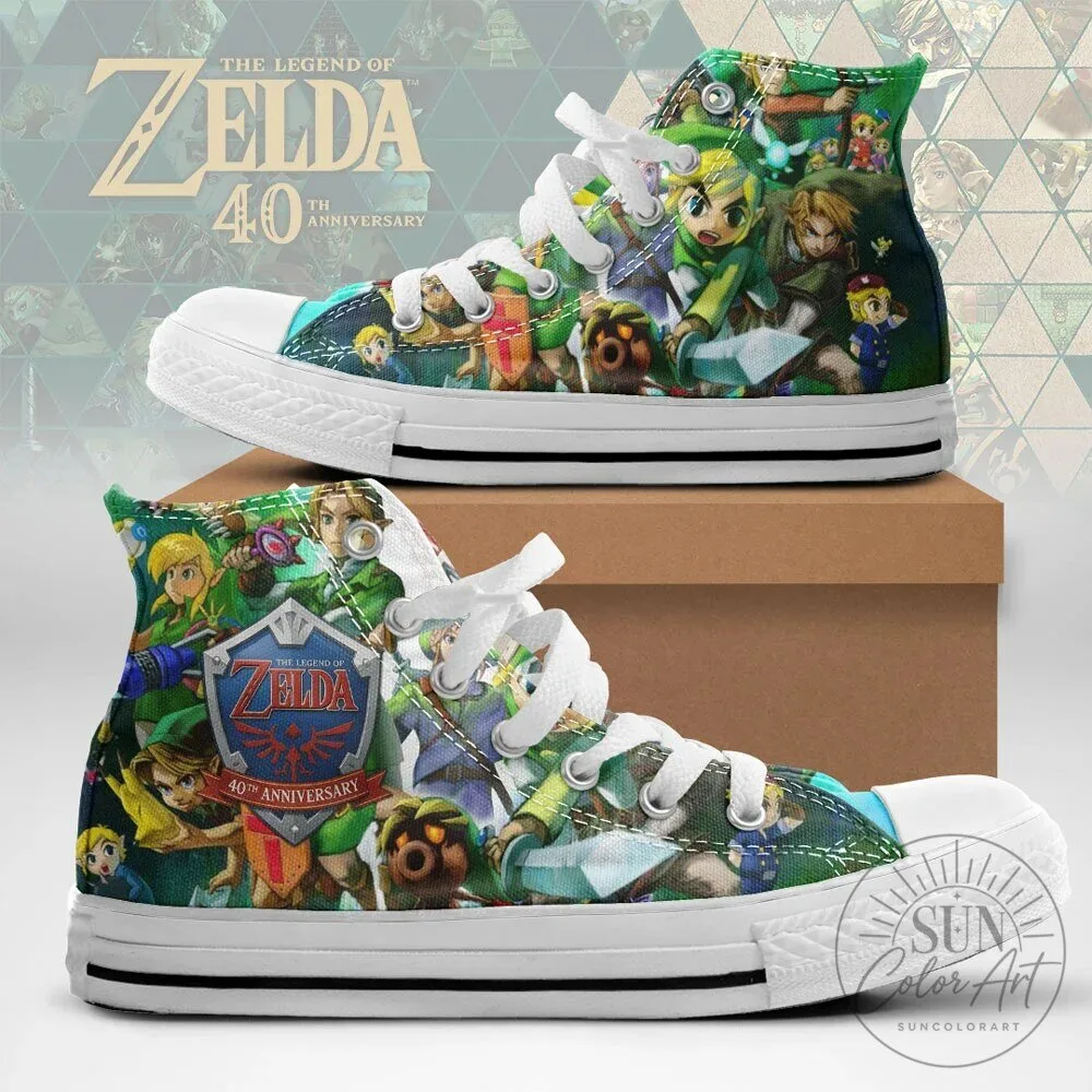 40th Anniversary Canvas High Top Shoes - The Legend of Zelda Edition