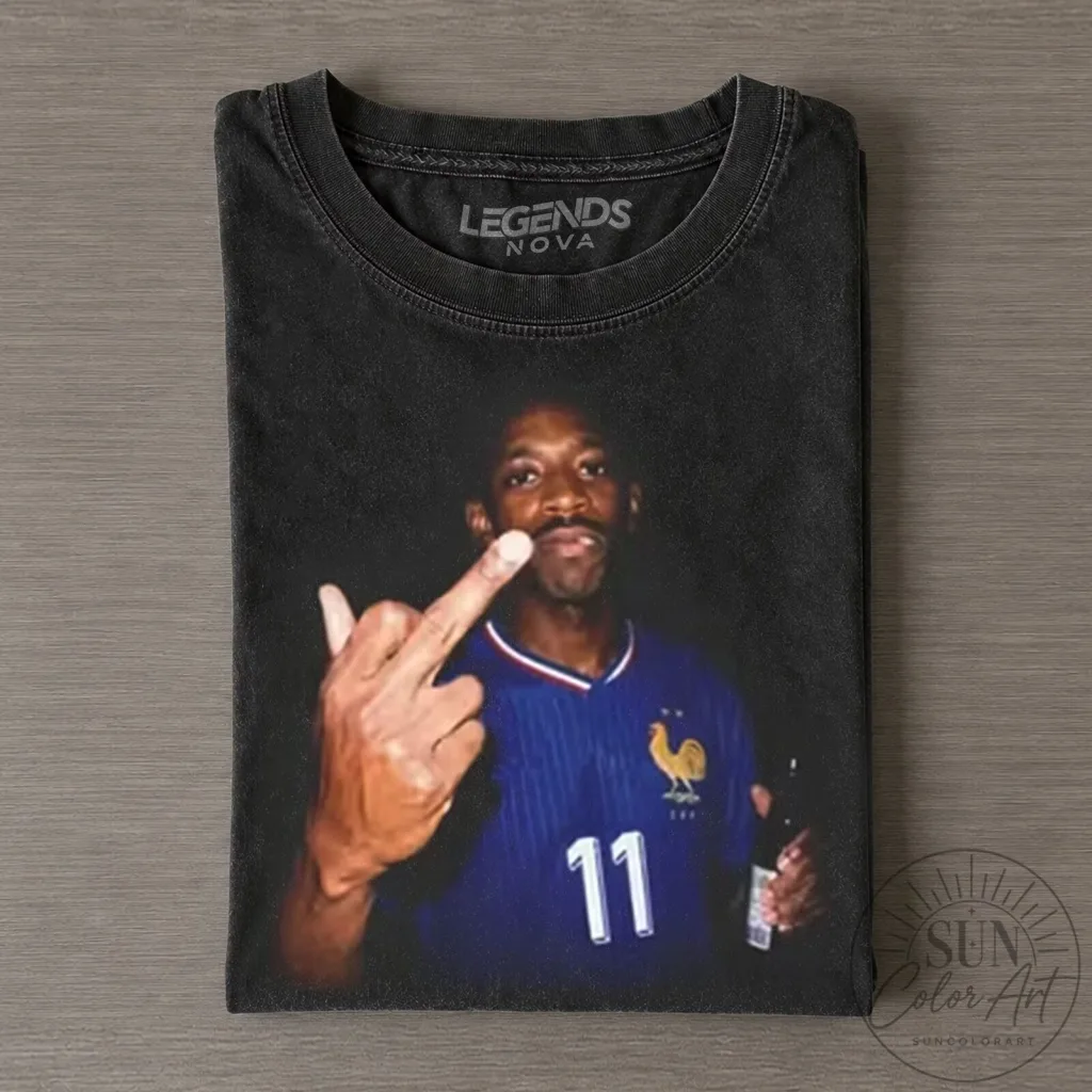 Graphic T-Shirt featuring Ousmane Dembele from the France National Football Team Graphic T-Shirt featuring Ousmane Dembele from the France National Football Team
