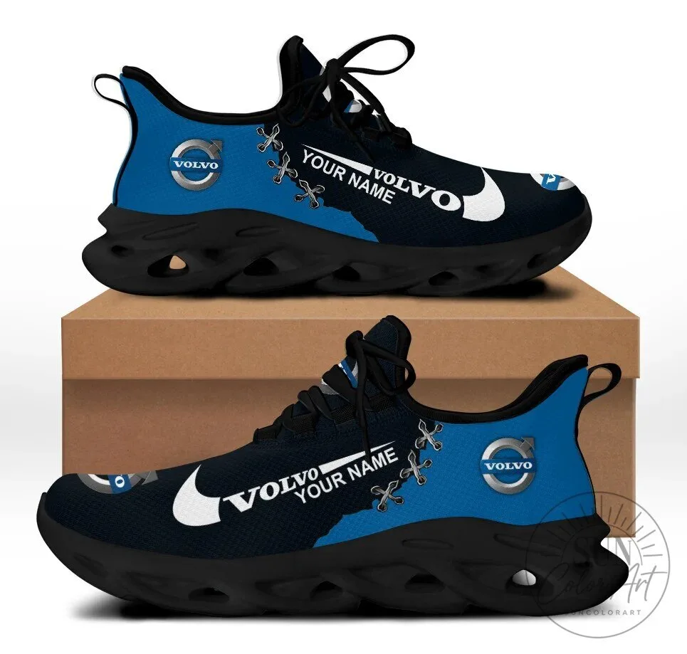 Volvo Personalized Custom Name Blue Black Running Shoes