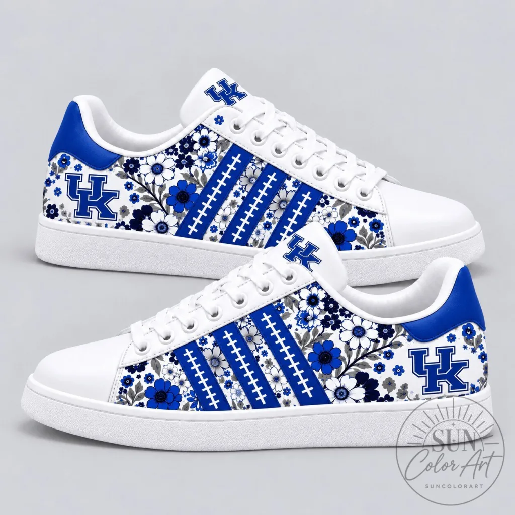 Kentucky Wildcats Floral Design Team Spirit Sneakers Kentucky Wildcats Floral Design Team Spirit Sneakers